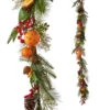 6 Foot Holiday Spice Garland - Oranges, Berries And Greenery -Solar Christmas Holiday Shop G4102619 main