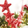 6 Foot Star Garland - Red And White Yarn With 10 Stars -Solar Christmas Holiday Shop G4160800