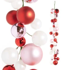 4 Foot Pink Red And White Color Ball Garland