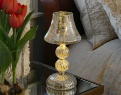 Silver Mercury Glass Tabletop Light - 11.5 Inch Battery Operated -Solar Christmas Holiday Shop IMG 7530