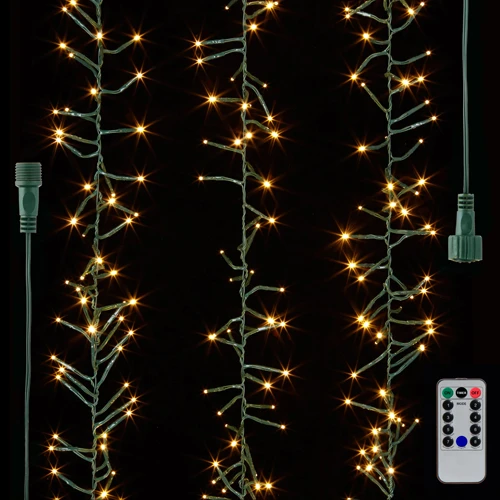 Connectable Cluster Garland 34 Feet Green Wire 1000 Warm White Lights RAZ Imports 3 Connectable Cluster Garland 34 Feet Green Wire 1000 Warm White Lights RAZ Imports