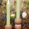 6 Inch Green (2 Pack ) Moving Flame Battery Operated Taper Candle - Remote Included -Solar Christmas Holiday Shop LC3326 GRN