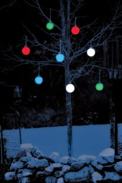 Illuminating Blue LED Pulsing 5"" Globe - Battery Powered Light Sensor -Solar Christmas Holiday Shop WP500 WP510 WP560 WP580 night snow 1