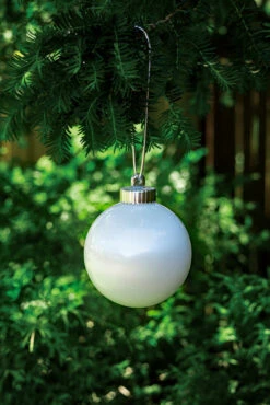 Illuminating White Outdoor LED Pulsing 5"" Globe - Battery Powered Light Sensor -Solar Christmas Holiday Shop WP500 daylight 2