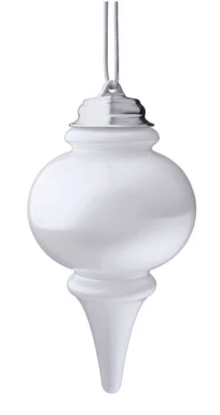 Illuminating White Outdoor LED Pulsing 10" Finial - Battery Powered Light Sensor