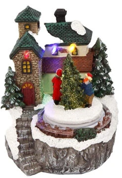Lighted Holiday Moving Village 5.5 Inch - Tree