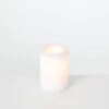 Outdoor All Weather WHITE Wax Candle 3 X 4 Inch With 5 Hour DUSK ON Timer -Solar Christmas Holiday Shop aww34111wh