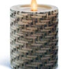 Luminara Embossed Basket Weave Candle 3 X 4.5 Remote Ready -Solar Christmas Holiday Shop basketw