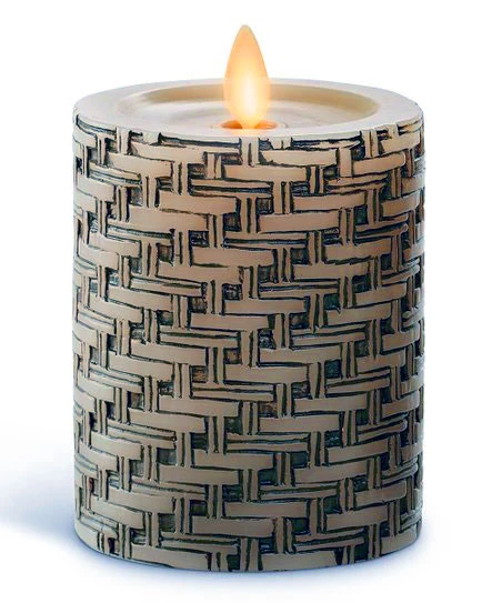 Luminara Embossed Basket Weave Candle 3 X 4.5 Remote Ready 3 Luminara Embossed Basket Weave Candle 3 X 4.5 Remote Ready