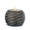 Luminara Round Embossed Basket Weave Candle 4.5 X 4 Remote Ready -Solar Christmas Holiday Shop basketweave