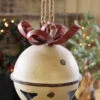 Metal Hanging Jingle Bell Ornament - 11 Inch RAZ 4015935 -Solar Christmas Holiday Shop bell hanging 2