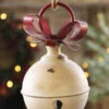Metal Hanging Jingle Bell Ornament - 7.75 Inch RAZ -Solar Christmas Holiday Shop bell hanging small