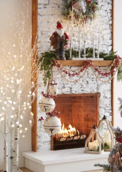 Metal Hanging Jingle Bell Ornament - 11 Inch RAZ 4015935 -Solar Christmas Holiday Shop bells santa garland trees c 2