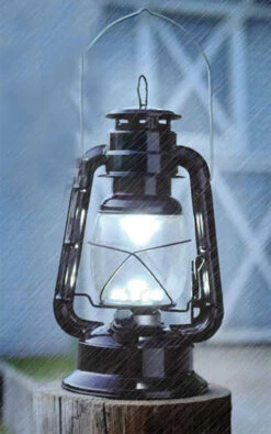 11.5 Inch Battery Operated Vintage Style Dimmable Lanter - 15 LED's -Solar Christmas Holiday Shop black vintage lantern