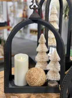 Herringbone Applique Wide Open Lantern - 21.25 Inch NEW 2023