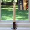 Ultra Bright Adjustable LED Cordless Window Candle Dual Sided Bulb - Timer - Bronze Finish -Solar Christmas Holiday Shop bronze base adjustable 1