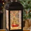 Red Truck Lighted Antique Bronze Snow Globe With Swirling Glitter - Timer -Solar Christmas Holiday Shop bronze truck 2 haze