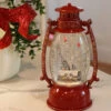 Red Hurricane With Cabin In The Woods Lighted Water Lantern - Timer -Solar Christmas Holiday Shop cabin water lantern