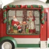 Camper Lighted Water Lantern With Santa And Mrs. Clause In Swirling Glitter -Solar Christmas Holiday Shop camper inside