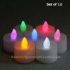 Flameless Color Changing LED Battery Operated - Set Of 12 -Solar Christmas Holiday Shop cc tall tealights 12 pack