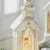 13 Inch Angel In Lighted Water Lantern Church With Swirling Glitter - USB Cord Included