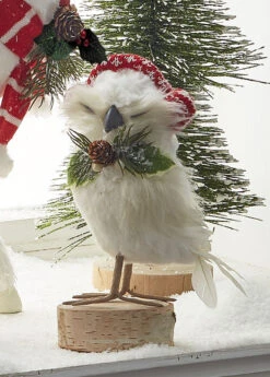 6 Inch Cozy White Owl Set Of 2 Assorted From RAZ -NEW 2023 -Solar Christmas Holiday Shop cozy owl two