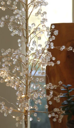24 Inch Lighted Jeweled Acrylic Tree - 30 Lights -Solar Christmas Holiday Shop crystal tree detail