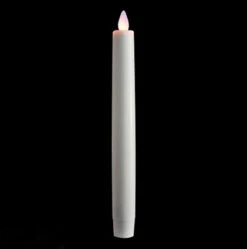8 Inch Ivory Moving Flame Battery Operated Taper Candle - Timer -Solar Christmas Holiday Shop dancing flame taper main 1
