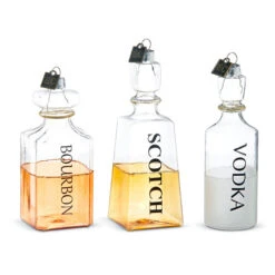 Decanter Glass Ornaments Mid-Century Eric Cortina - Set Of 3 -Solar Christmas Holiday Shop decanter set of 3