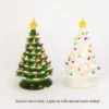 Set Of 2 Assorted Green Dolomite And White Dolomite Lighted Trees With Music Setting - 13.9 Inch -Solar Christmas Holiday Shop dolomite trees set of 2