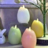 4 Inch Lighted Wax Egg Candles Set Of 4 Assorted Spring Colors With Timer - NEW 2023 -Solar Christmas Holiday Shop egg candles lighted
