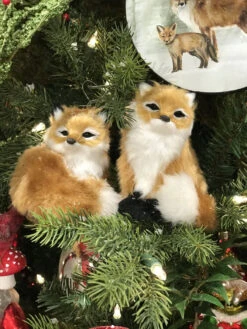 Red Fox Ornaments Set Of 3 Assorted - 4 Inch -Solar Christmas Holiday Shop fox