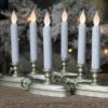 Discount 6 Pack - Warm White / Amber - Traditional Battery Window Candle (Pewter) -Solar Christmas Holiday Shop fpc 1525 main box