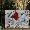 Battery Operated Lighted Print With Cardinal In Snow 2 Battery Operated Lighted Print With Cardinal In Snow -Solar Christmas Holiday Shop gerson cardinal large image