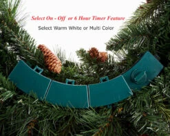 Outdoor Safe Christmas Wreath - Battery Operated Timer - Color Select Warm White Or Multi Color -Solar Christmas Holiday Shop ghh wreath battery pack