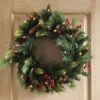 Outdoor Safe Christmas Wreath - Battery Operated Timer - Color Select Warm White Or Multi Color -Solar Christmas Holiday Shop ghh wreath on door new