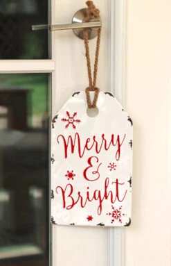 Gift Tag Ornament - 12 Inch Assorted 2 -Solar Christmas Holiday Shop gift tag on door