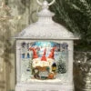 Caroling Gnomes Lighted Water Lantern With Swirling Glitter -Solar Christmas Holiday Shop gnome carolers