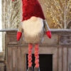 Holiday Gnome With Extendable Legs - Red Hat, Striped Legs - 46 Inch -Solar Christmas Holiday Shop gnome red hat main image