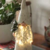 Lighted Resin Holiday Gnome Figurine - 15.7 Inch NEW 2023 -Solar Christmas Holiday Shop gnome with lit beard