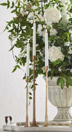 Iron Taper Candlestick Holders - Set Of 3 Gold From RAZ - NEW 2022 -Solar Christmas Holiday Shop gold taper holder glam 3