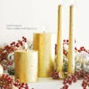 Uyuni 11 Inch Gold Textured Taper Candle Set Of 2 - Remote Ready
