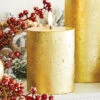 Uyuni 3 Inch X 5 Inch Gold Textured Pillar Candle - Remote Ready