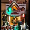 Battery Operated Musical Animated Holiday House With Moving Scene -Solar Christmas Holiday Shop holiday house movie image
