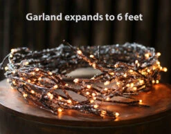6 Foot Electric Lighted Iced Willow Garland - 48 Lights 7 6 Foot Electric Lighted Iced Willow Garland - 48 Lights -Solar Christmas Holiday Shop ice garland main