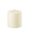 Uyuni Ivory Triflame Pillar Candle - Remote Ready