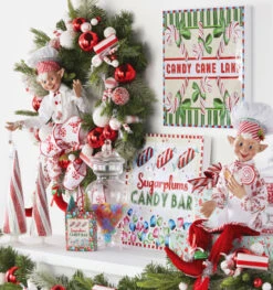 Set Of 2 Kringle Candy Co.16 Inch Posable Elf Asst Of 2 -Solar Christmas Holiday Shop kringle co elf set 2