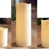4.5 Inch Diameter Set Of 3 Flameless Large Outdoor Resin Candles - Timer Batteries Include -Solar Christmas Holiday Shop large set of 3 outdoor