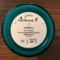 LIGHTLi Moving Flame Blue Glass Jar Candle - 4 X 5.5 Inch Remote Ready -Solar Christmas Holiday Shop lightli jar candles bottom