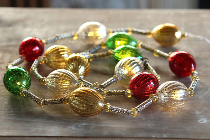 Battery Operated Multi Color Mercury Glass Twinkling LED Light Strand 3 Battery Operated Multi Color Mercury Glass Twinkling LED Light Strand